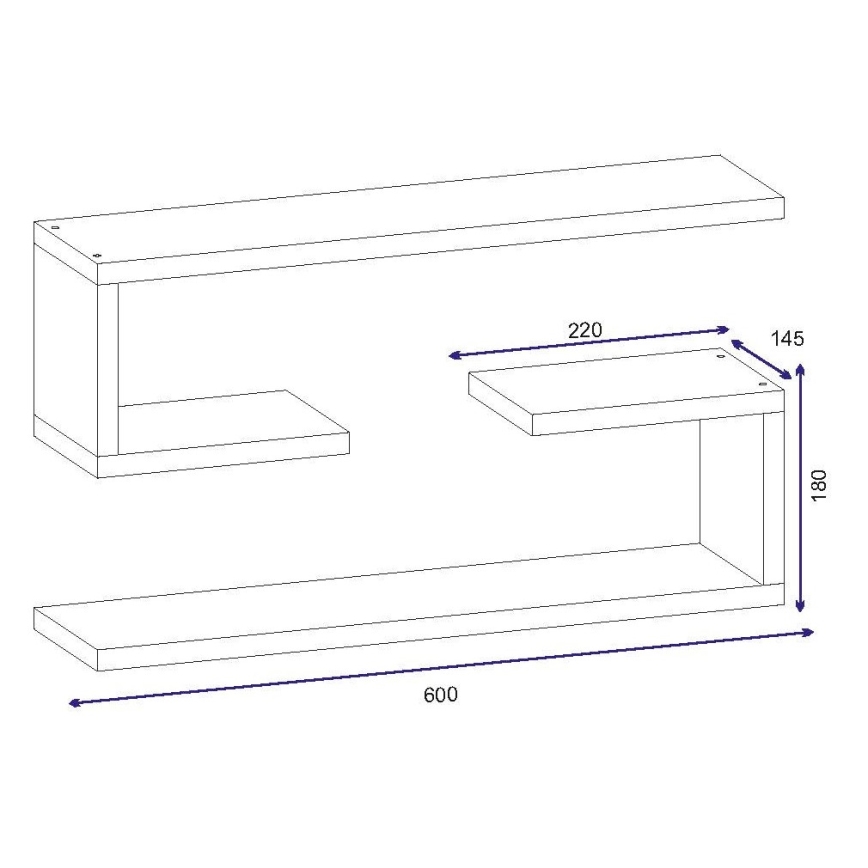 SET 2x Wall shelf JENIKA white