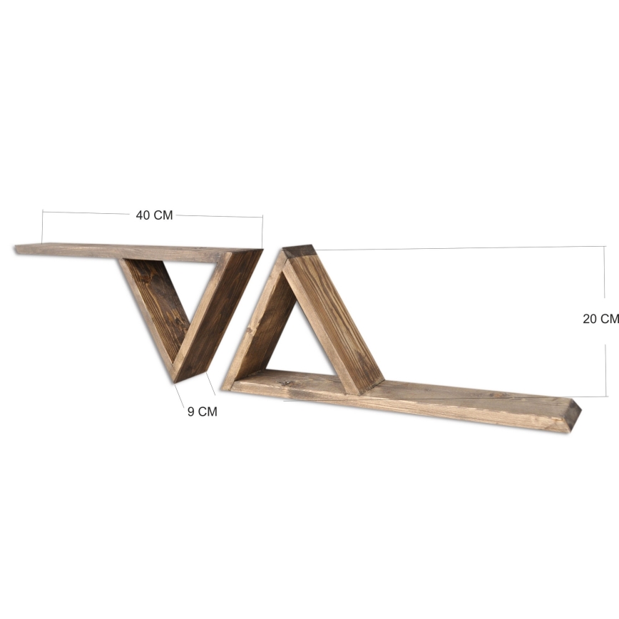 SET 2x Wall shelf spruce