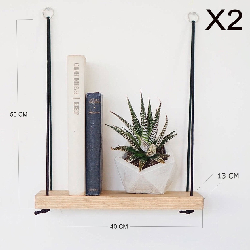 SET 2x Wall shelf spruce