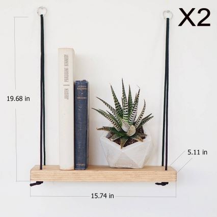 SET 2x Wall shelf spruce