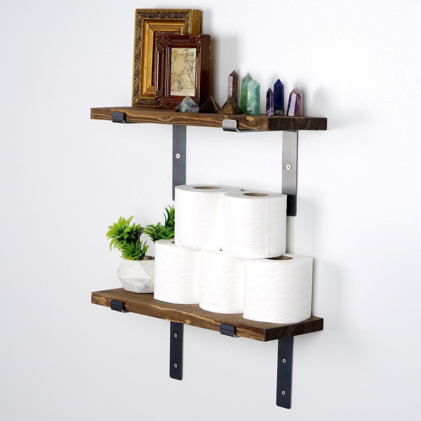 SET 2x Wall shelf spruce