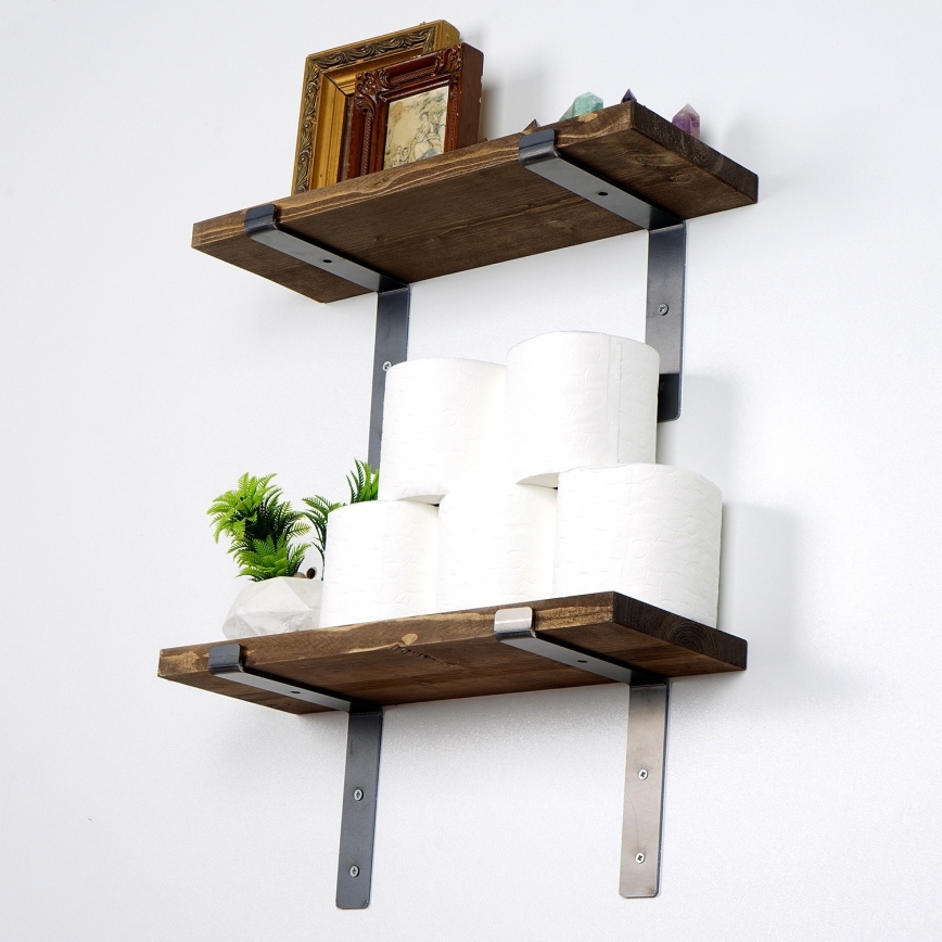 SET 2x Wall shelf spruce