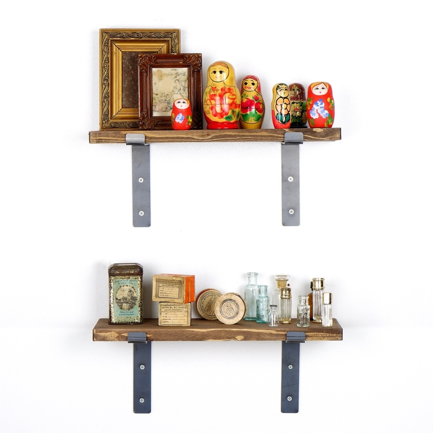 SET 2x Wall shelf spruce