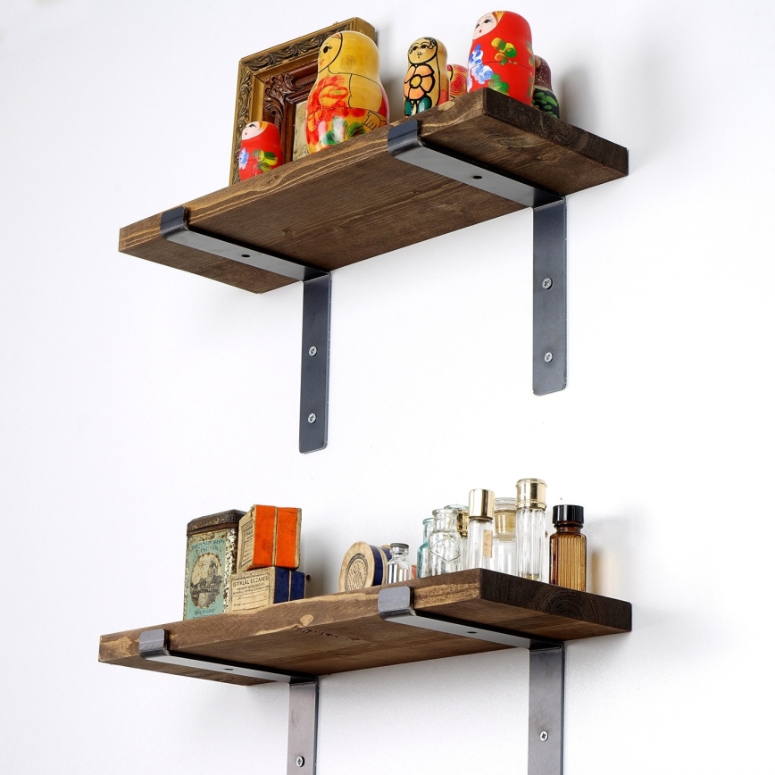 SET 2x Wall shelf spruce