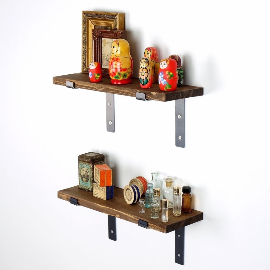 SET 2x Wall shelf spruce