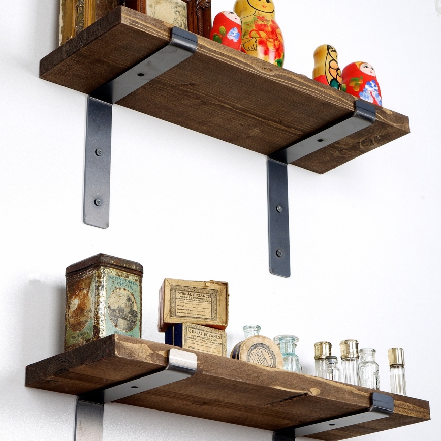 SET 2x Wall shelf spruce