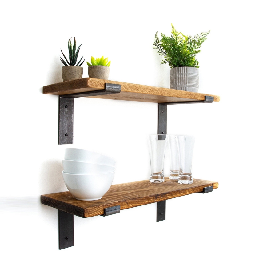 SET 2x Wall shelf spruce