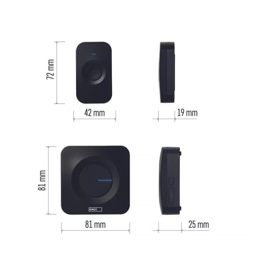 SET 2x Wireless battery-powered doorbell 3xAAA IP56
