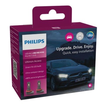 SET 2xLED Car bulb 11366 U2500 CX H8/H9/H16 PGJ19-1/3/5/20W/12V 6000K