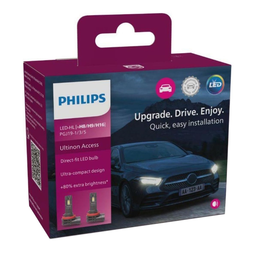 SET 2xLED Car bulb 11366 U2500 CX H8/H9/H16 PGJ19-1/3/5/20W/12V 6000K