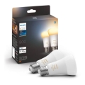 SET 2xLED Dimmable bulb Philips Hue WHITE AMBIANCE E27/6W/230V 2200-6500K