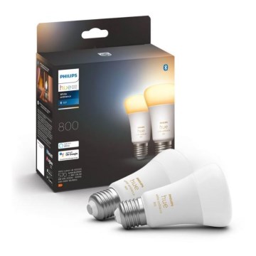 SET 2xLED Dimmable bulb Philips Hue WHITE AMBIANCE E27/6W/230V 2200-6500K