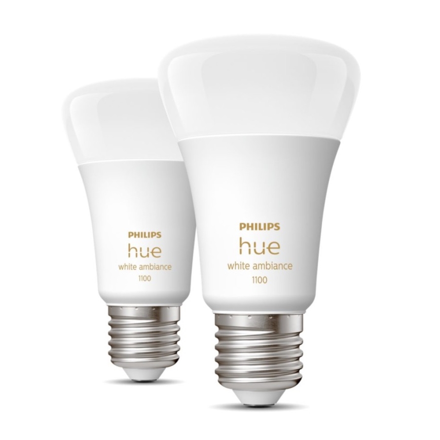 SET 2xLED Dimmable bulb Philips Hue WHITE AMBIANCE E27/8W/230V 2200-6500K
