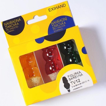 SET 3 x Replacement bulb FIGURINE E10/20V/0,1A colourful, Made in Europe