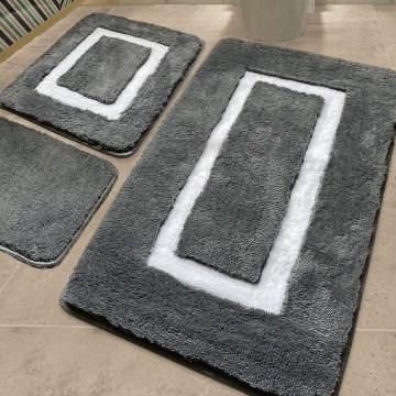 SET 3x Bathroom mat 60/60/100 cm anthracite