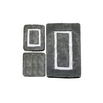 SET 3x Bathroom mat 60/60/100 cm anthracite