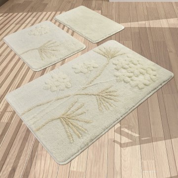 SET 3x Bathroom mat ORKIDE 60/60/100 cm beige