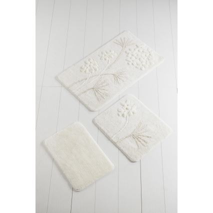 SET 3x Bathroom mat ORKIDE 60/60/100 cm beige