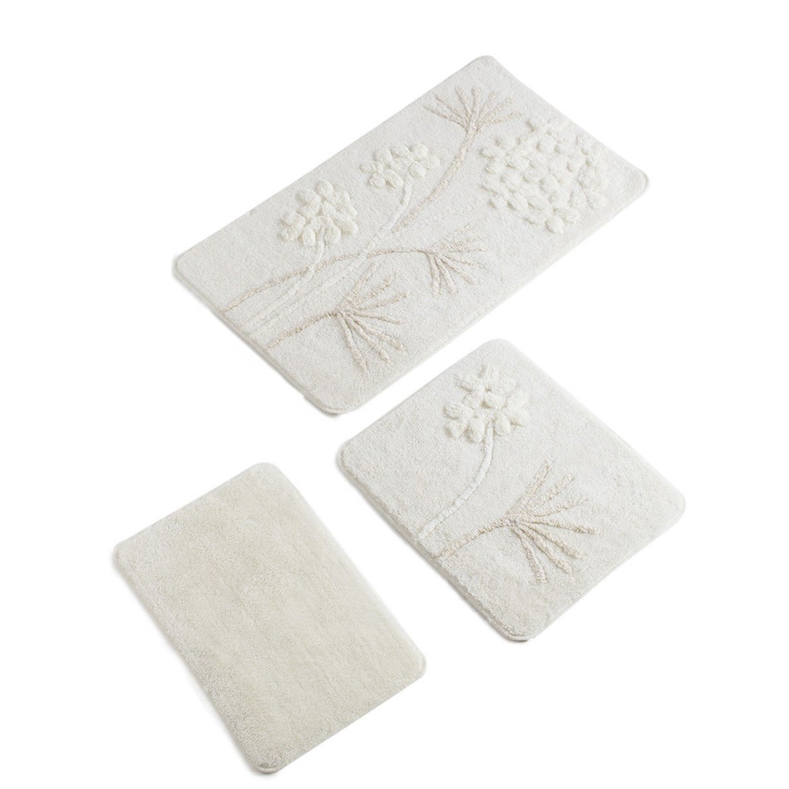 SET 3x Bathroom mat ORKIDE 60/60/100 cm beige