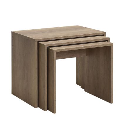 SET 3x Coffee table brown