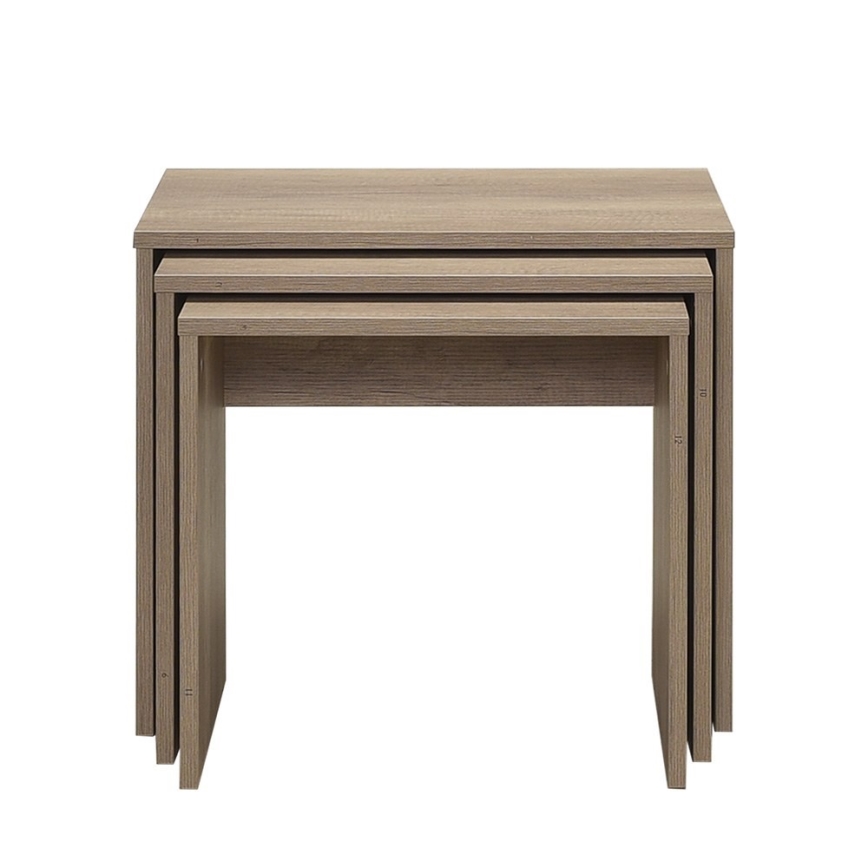 SET 3x Coffee table brown