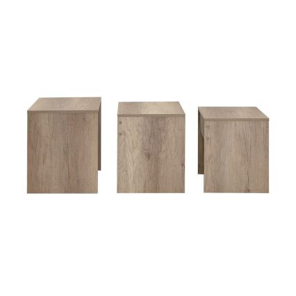 SET 3x Coffee table brown