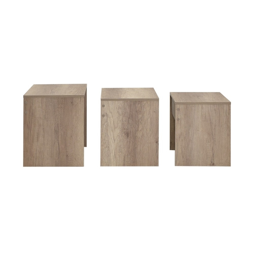 SET 3x Coffee table brown