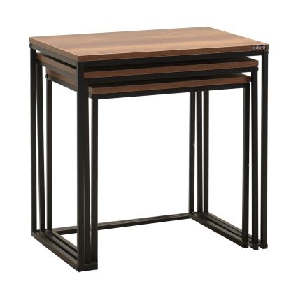 SET 3x Coffee table brown