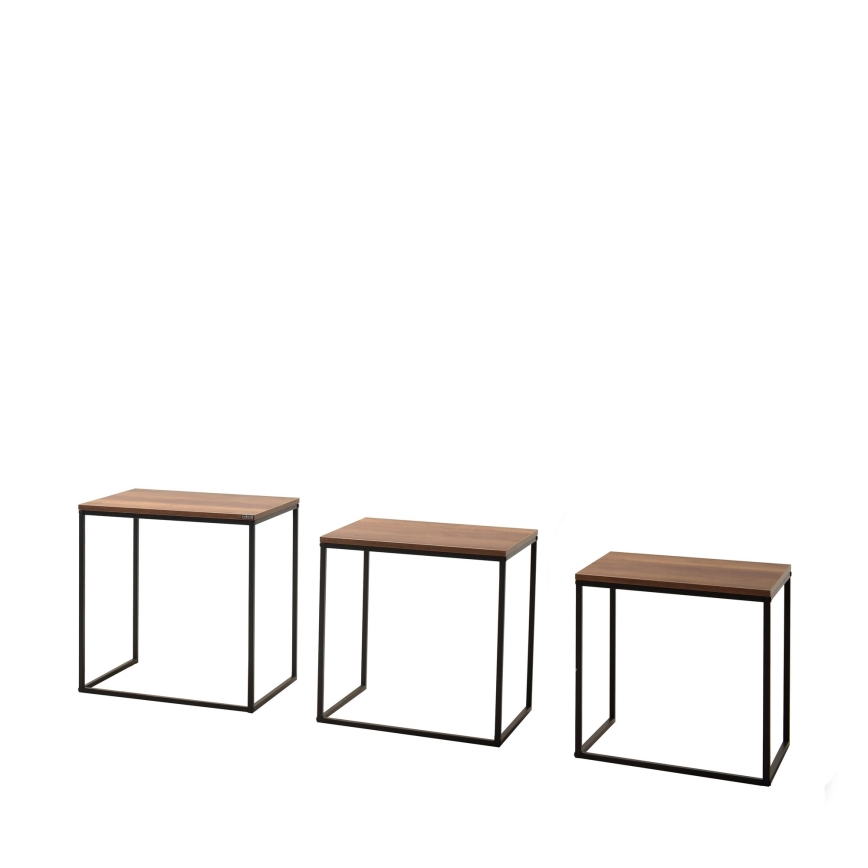 SET 3x Coffee table brown