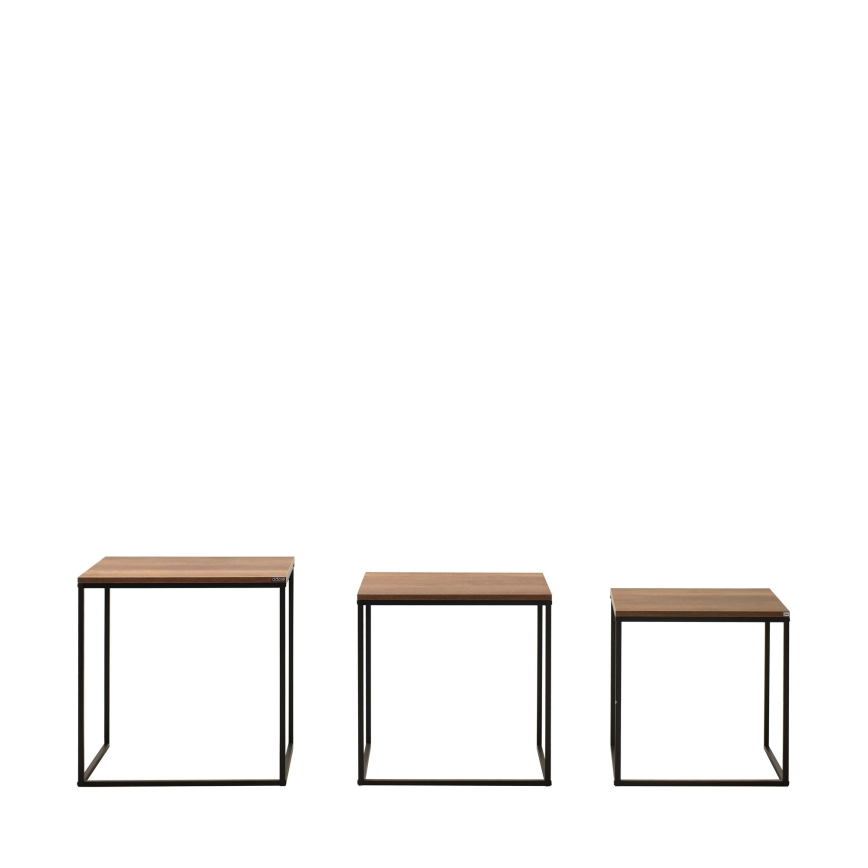 SET 3x Coffee table brown
