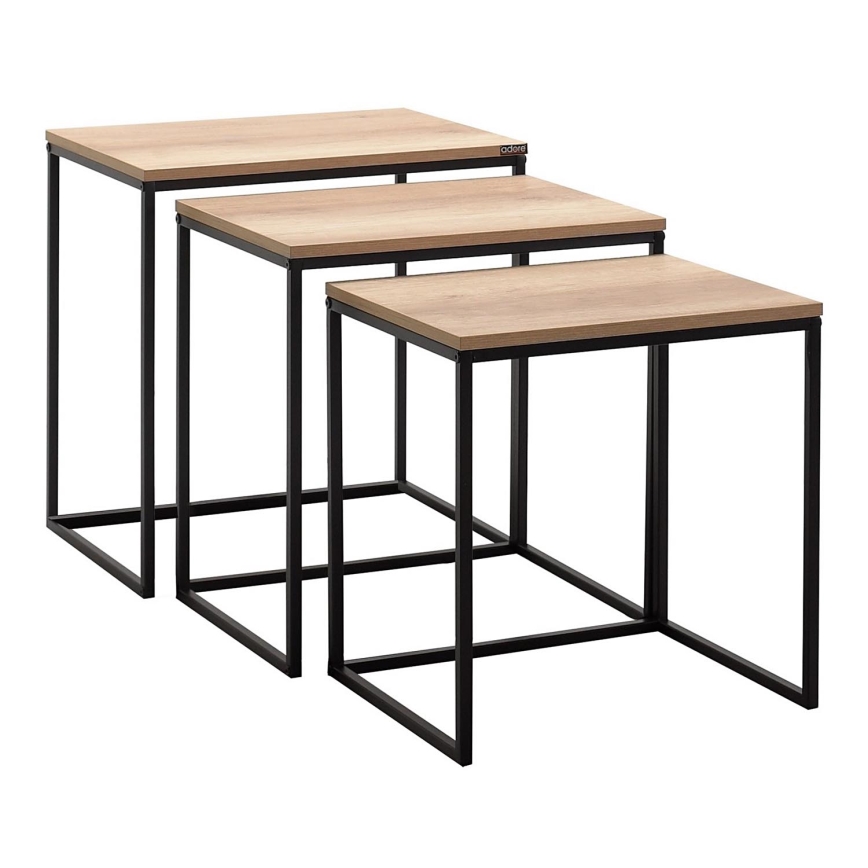 SET 3x Coffee table brown