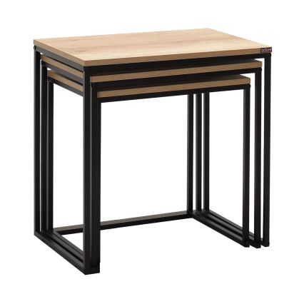SET 3x Coffee table brown