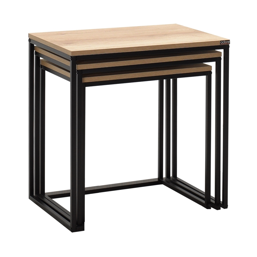 SET 3x Coffee table brown