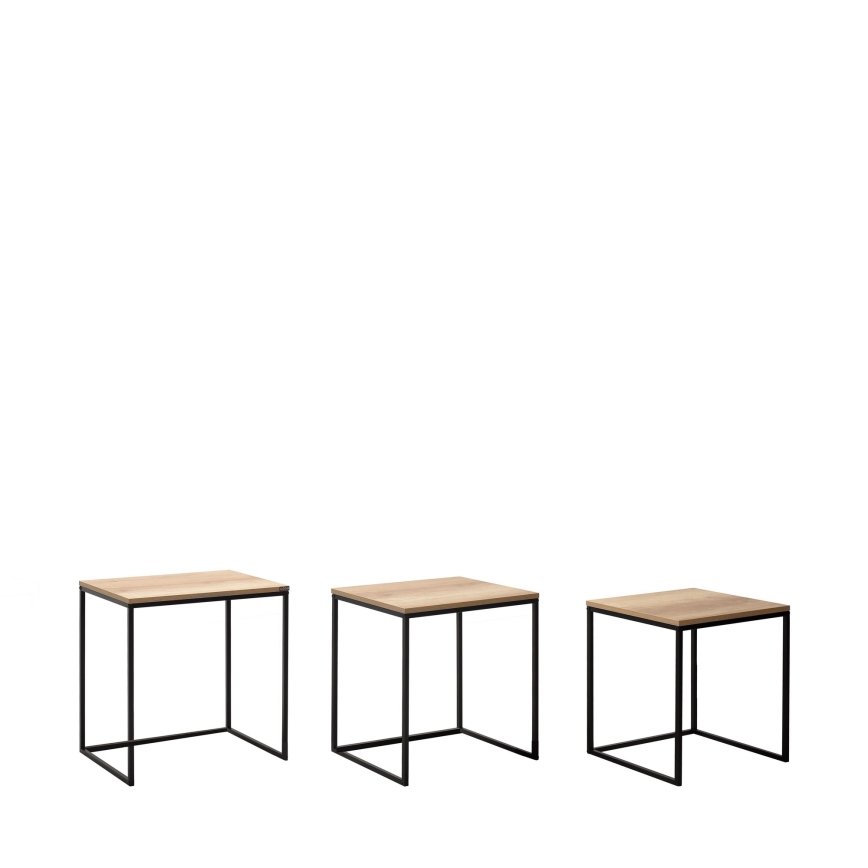 SET 3x Coffee table brown