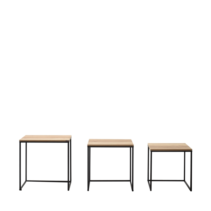SET 3x Coffee table brown