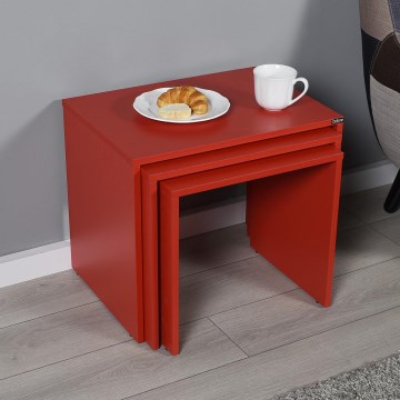 SET 3x Coffee table red