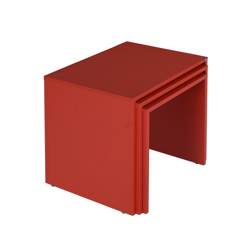SET 3x Coffee table red