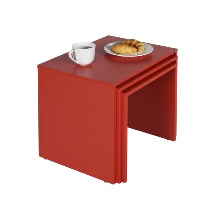 SET 3x Coffee table red