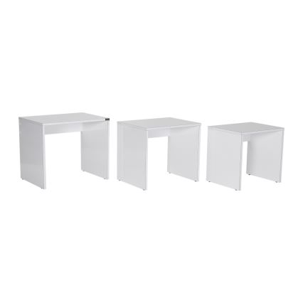 SET 3x Coffee table white