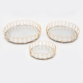 SET 3x Decorative tray d. 27/33/37 cm gold