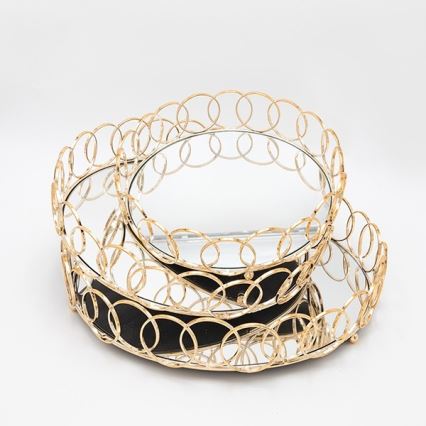SET 3x Decorative tray d. 27/33/37 cm gold