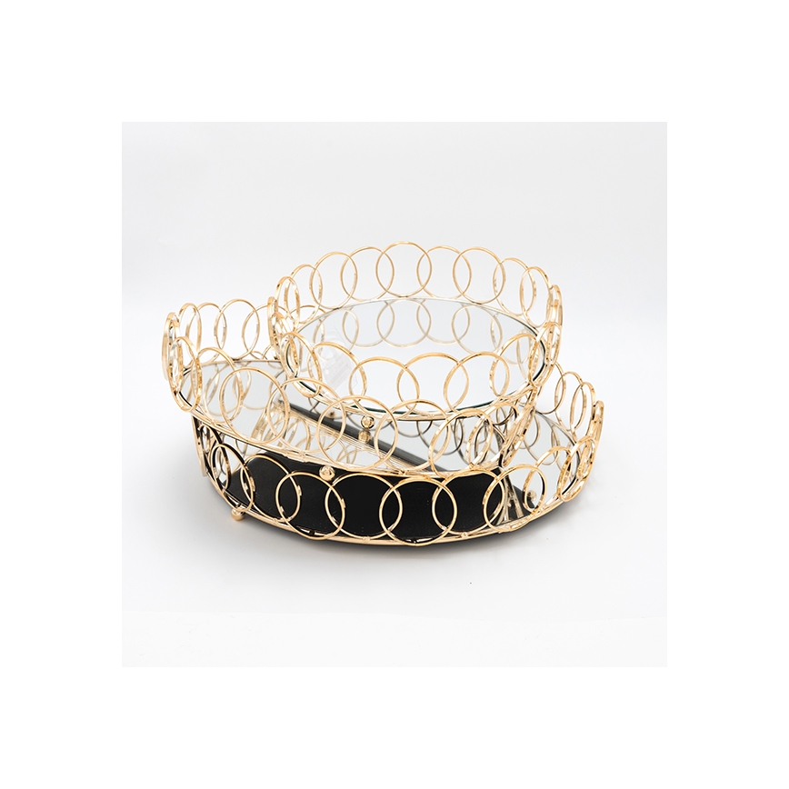 SET 3x Decorative tray d. 27/33/37 cm gold