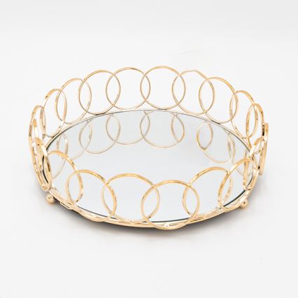 SET 3x Decorative tray d. 27/33/37 cm gold