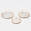 SET 3x Decorative tray d. 27/33/37 cm gold