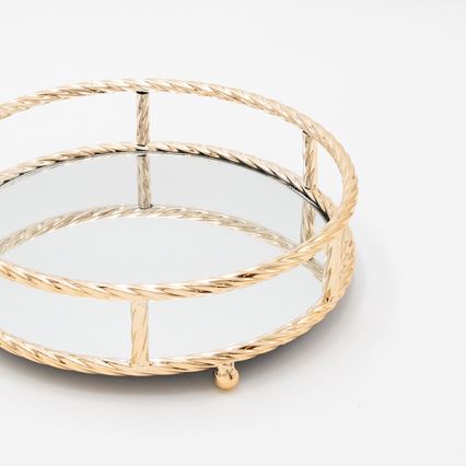 SET 3x Decorative tray d. 27/33/37 cm gold