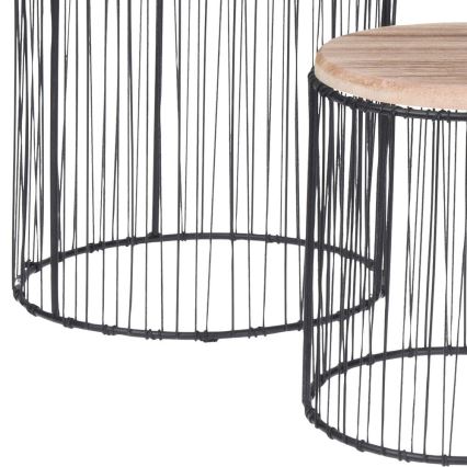 SET 3x Flower stand d. 19/23/28 cm black/beige