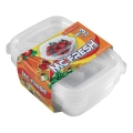 SET 3x Food container 0,9 l clear
