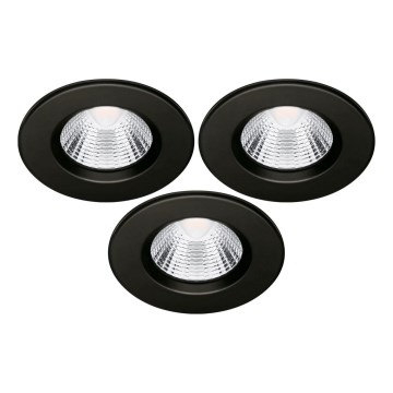 SET 3x LED Bathroom recessed light LED/5,5W/230V 2700K IP65 black