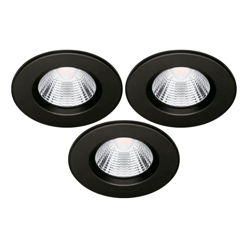 SET 3x LED Bathroom recessed light LED/5,5W/230V 2700K IP65 black