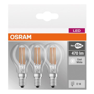 SET 3x LED Bulb BASE P40 E14/4W/230V 4000K – Osram